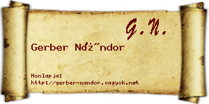 Gerber Nándor névjegykártya